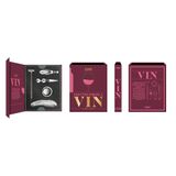 Weinbuchbox COOK CONCEPT - KA0689 - Elegante Wijn Cadeauset met Sommelier Kurkentrekker - Schenker - Stopper - Thermometer en Druppelring - Roestvrijstalen Accessoires - Zwart - Uniek
