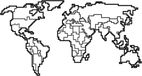 Homemania Wanddecoratie World Map 11 Metaal Zwart 100x53 cm