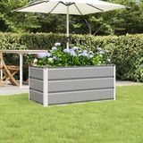 vidaXL Plantenbak Lichtgrijs 100 x 50 x 45 cm Staal