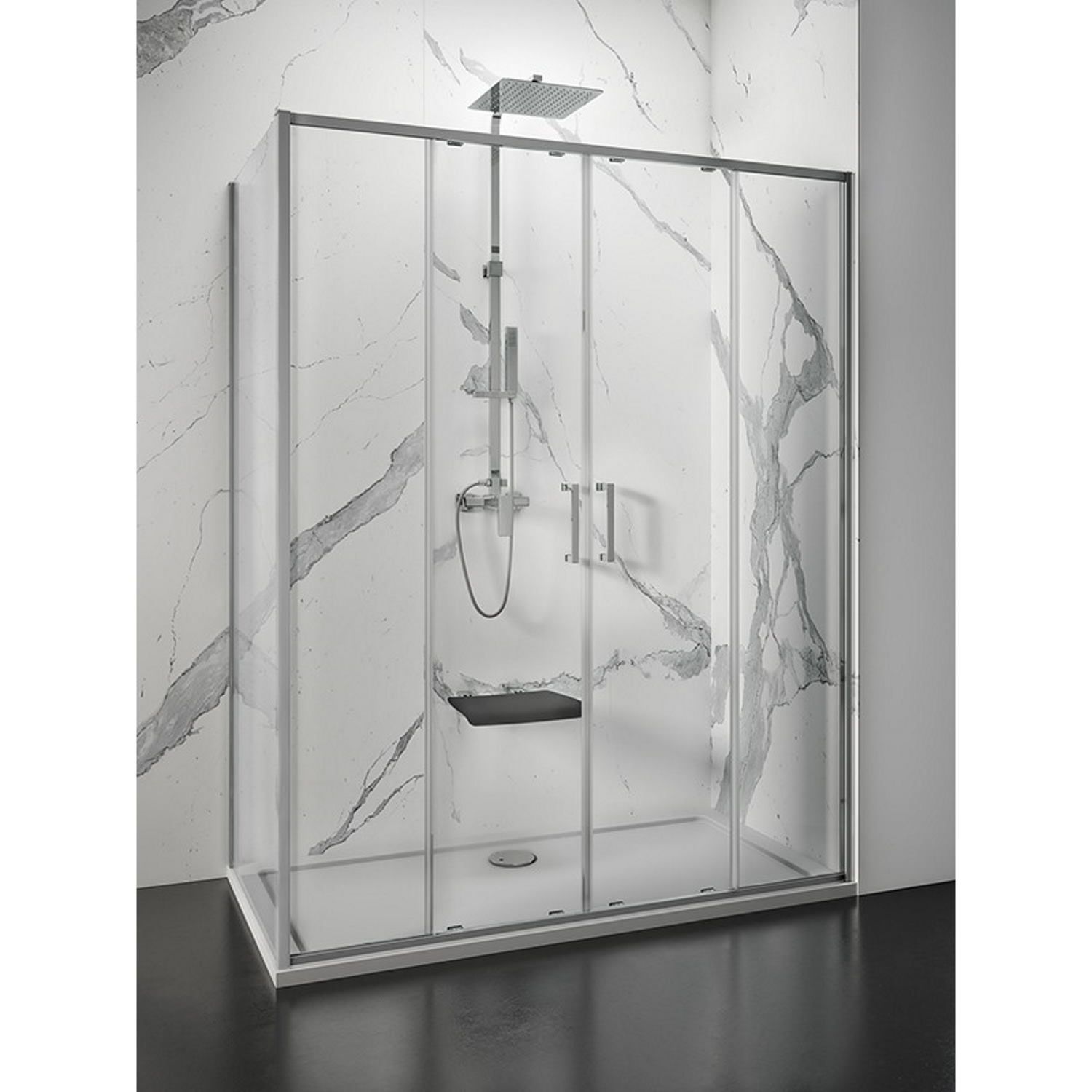 Lacus Douchecabine lacus stromboli evo aluminium profiel chroom (alle maten)