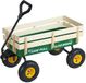 Vevor Kinderhandkar, 102 CM, Transportkar met Duwstang, Gemaakt van Hout en Metaal, Max. 150 KG Draagvermogen, Ideaal voor Kinderen Vanaf 5 Jaar, voor In De Tuin, Uitstapjes en op Het Strand, Groen en Geel