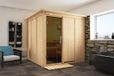 Karibu Rodin Sauna met Dakkraag Antracietglas Kachel 9 kW Geïntegreerde Bediening