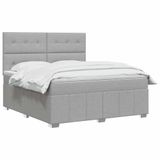vidaXL Boxspringbed met matras, lichtgrijs, 140 x 190 cm, gestoffeerd