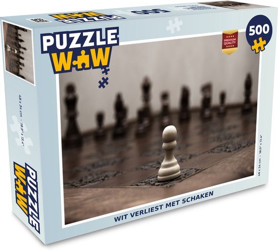 MuchoWow Puzzel Wit verliest met schaken - Legpuzzel - Puzzel 500 stukjes