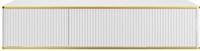 Vente-unique Hangenmeubel ladekast voor badkamer met ribbels en gouden randje, 2 laden - Wit - 150 cm - KELIZA