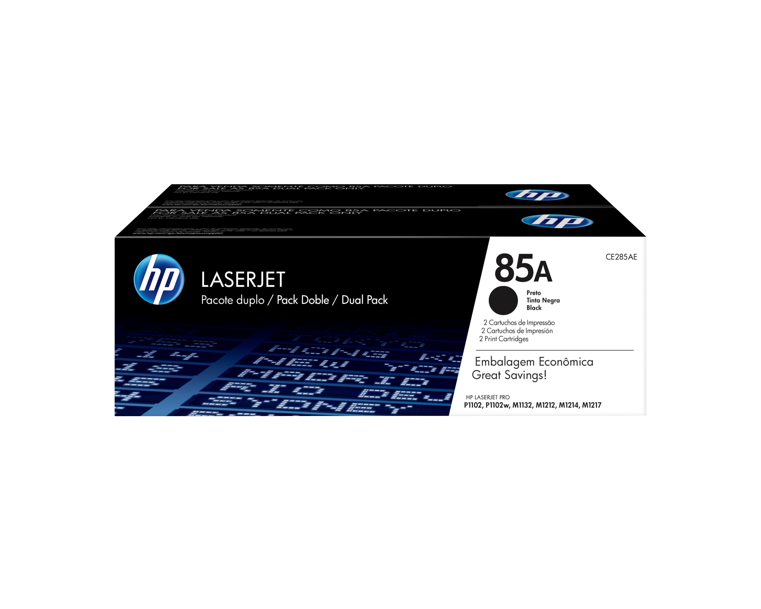 HP 85A Original Black LaserJet Toner Cartridge - 2 Pack