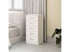 HOMCOM Commode 5 tiroirs, meuble de rangement étroit, style moderne, pour chambre à coucher, salon, couloir, 40x35x85cm, blanc