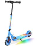 Caroma Elektrische step voor kinderen van 6-12 jaar, 150 W motor tot 16 km/u, 12 km bereik, opvouwbare e-step met kleurrijke lichten en led-display, instelbare snelheid en hoogte