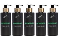 Splashbox Cosmetics Fresh Ginger Shower Gel 300 ml - Golden Pump - Pack of 5