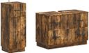 vidaXL - 2-delige - Badkamerkast - Set - HOORN - Gerookt - eiken - Bewerkt - hout