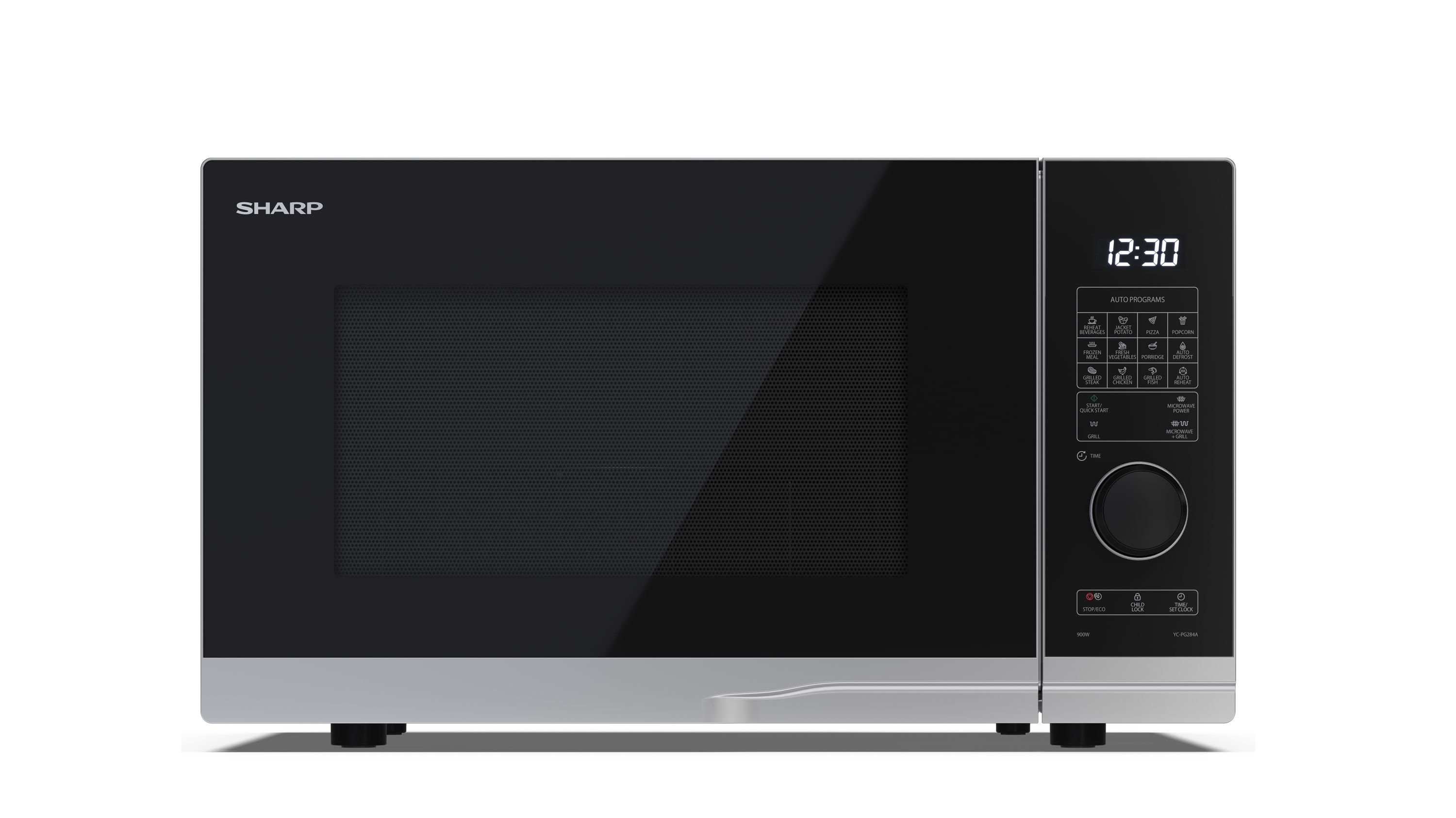 Sharp YC-PG234AE-S 23L Grill Microwave Oven - Black/Silver