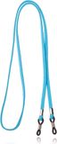 LGT JWLS LGT Jewels Lichtblauwe Elastische PU Leren Brilketting - 70 cm