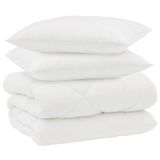 VidaXL Winter Dekbed met Kussen 3-delig Wit Microvezel
