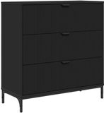 vidaXL Dressoir met lade, zwart, 79,5 x 33 x 82 cm, bewerkt hout