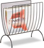 Merkloos Relaxdays Tijdschriftenhouder zwart metaal 35 x 34 x 18 cm