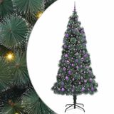 vidaXL Sapin de Noël artificiel avec set de boules, pré-éclairé, vert, 240 cm