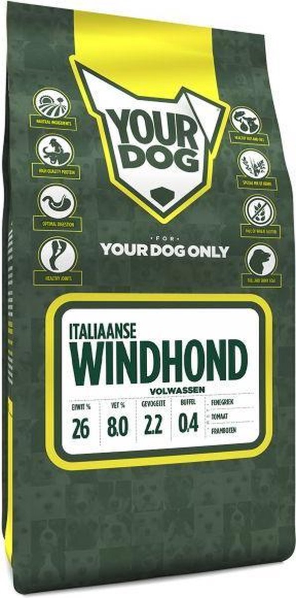 Yourdog Volwassen 3 kg italiaanse windhond hondenvoer