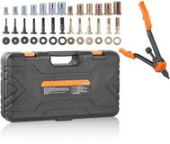 ROOTY Jeu d'outils - Outil pour écrous à rivet - 13 pièces - 186 écrous à rivet - Inclus mallette