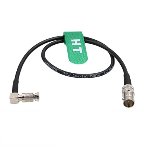 HangTon 6G SDI Videokabel HD Micro BNC naar Vrouwelijke BNC Adapter voor Blackmagic Video Assist 4K 5 inch Monitor, Rechte hoek 60 cm