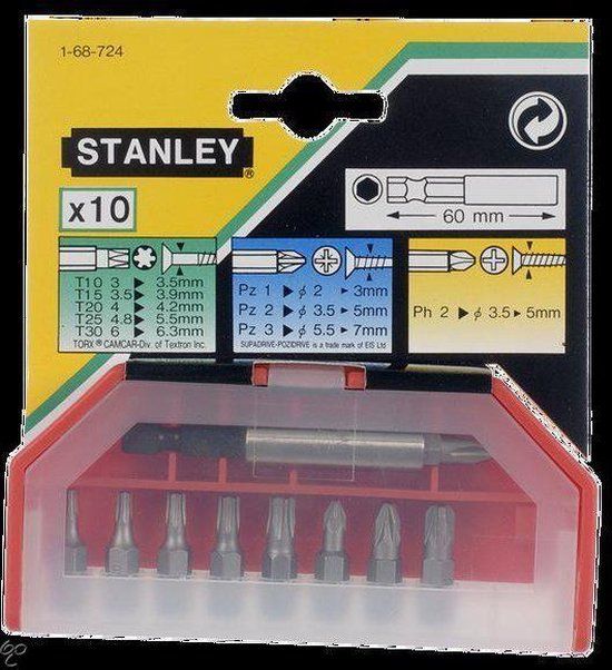 Stanley Assortiment Bits 10 Delig