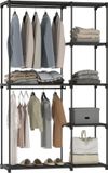 HOMCOM Armoire pliante en tissu - Armoire - Meuble de rangement - Noir