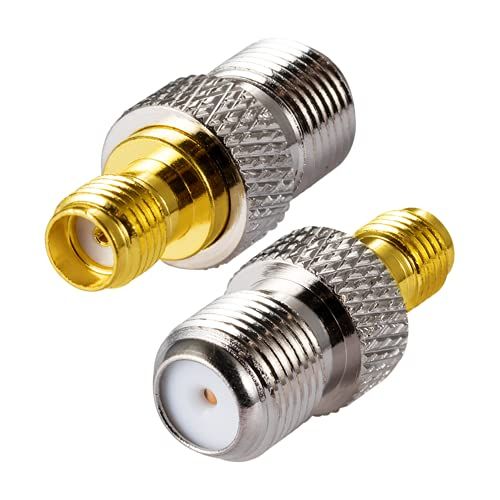 Vecys 2 Stück SMA Adapter 3 Wege Splitter T Form SMA Buchse auf Dual Buchse Splitter Antenne Adapter Konverter 50 Ohm
