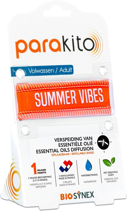 ParaKito Anti-Muggenarmband Volwassenen Oranje