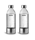 Aarke A1201 Carbonatorfles Set van 2 Roestvrijstaal, Transparant 1000 ml