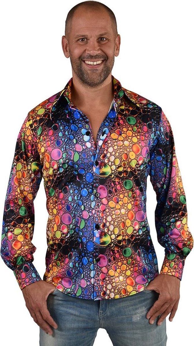 Magic design Verkleedshirt Disco Drup Polyester Maat XXL/3XL - Multicolor
