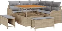 vidaXL Tuinbank Set Beige/Lichtgrijs