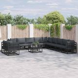 Prolenta Maison Exclusive Tuinset met 11 delen, zwarte aluminium tuinstoelen