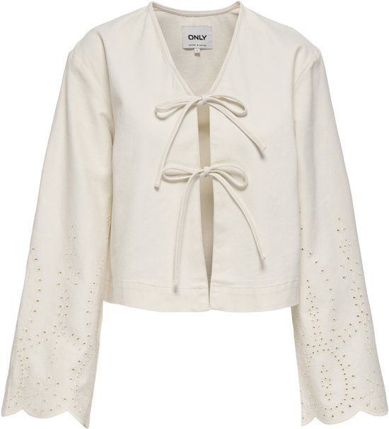 ONLY Blouse Onlelsa Crochet Jacket Otw 15363807 Cloud Dancer Dames Maat - S