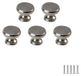 Inox Set de 5 Boutons de Meuble pour Décoration de Meubles