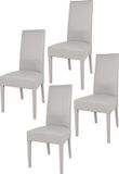 t m c s Tommychairs Luisa - Eetkamerstoelen - Set van 4 - Licht Grijs - Kunstleer & Hout