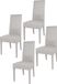 Tommychairs Luisa - Chaise de salle à manger - Set de 4 - Gris clair - Similicuir & Bois