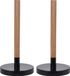Sans marque 2x pièces porte-rouleau de cuisine/essuie-tout bambou noir 31 cm
