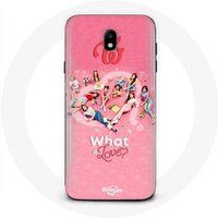 Maniacase Hoesje voor Samsung Galaxy J3 2017 TWICE Logo Rode Poster Wat Is Liefde
