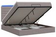 vidaXL Lit plateforme avec matelas et éclairage LED, couleur taupe, 160 x 200 cm, revêtement en tissu