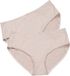 Ulla Popken - Dames - Slips set van 2 microvezel - Beige - Maat 62+