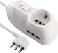Electraline 62023 multiprise avec 3 - 1 Schuko et 2 prises combinées 10/16 A - Prise plate 10 A