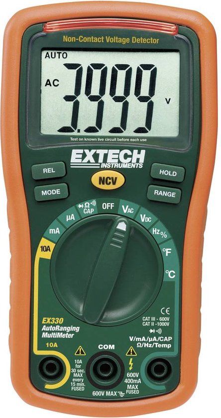 EXTECH EX330 Digital Multimeter | CAT III 600V | 12 Functions