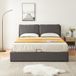 en.casa Tweepersoonsbed Lunner met matras 200x140 cm donkergrijs