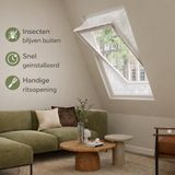 Aventara Dakraam Hor – 78 x 118 cm – Geschikt voor Velux: MK06 (GGL 14, 306, m06) Fakro/Optilight: Maatcode 06 Luxtra: M8A Insect Raamhor - Insecten Plissé - Vliegenhor – Gaas - Inbouw Zonder boren