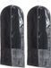 5Five Housse de vêtements/protection - Lot de 2 pièces - plastique PP - avec fenêtre - noir - 135 x 60 cm