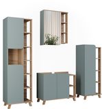 Vicco Badkamermeubelset Karen, Sonoma/Blauw, 4-delig