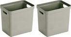 Sunware Opbergbox Sigma - 2x - plastique - vert - 13 litres - 35 x 25 x 36 cm