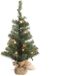 Everlands Mini Kunstkerstboom - 90 cm - Met jute zak en verlichting