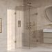 Brauer Void - Carving Douchecabine met Draaideur - Helder Glas - 90x100x200 cm - incl. Glascoating - PVD Goud Geborsteld