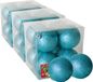 Gerimport Kerstballen 24x stuks ijsblauw glitters kunststof diameter 7 cm