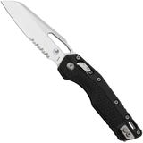 Microtech MSI Standard Issue 210T-11PMBK Stonewashed M390MK, Black Tri-Grip Polymer, partly serrated zakmes